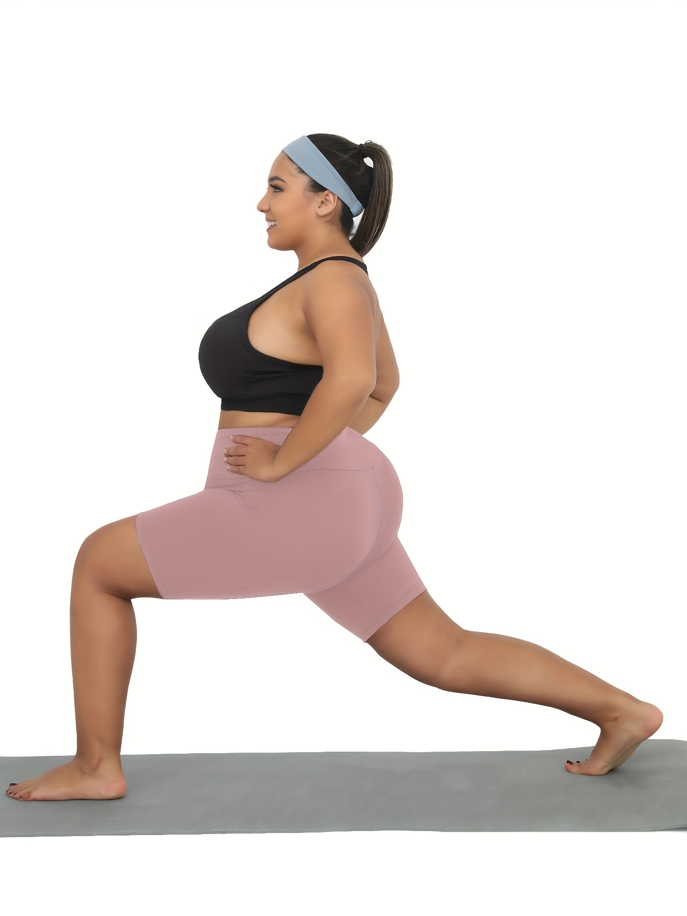 women's plus size high waisted biker shorts super soft no Temu