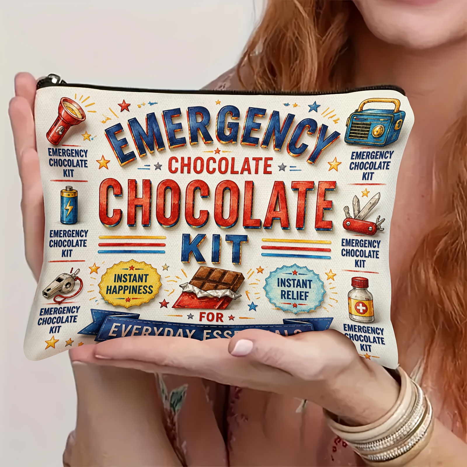 TEMU Makeup Bag - Durable Polyester Zipper Closure, Suitable For Travel And , Lightweight And Machine Washable, Unisex, Perfect As A Valentine's Day,