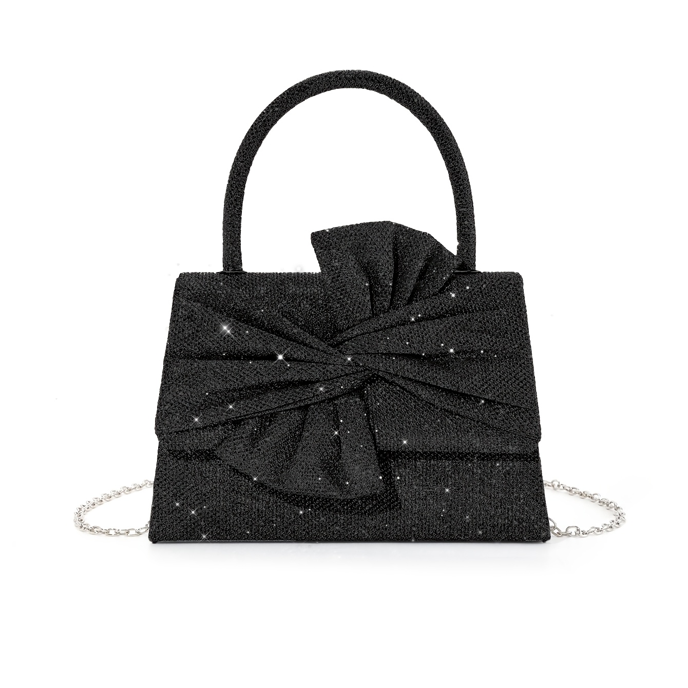 Sparkling Bow Tote Bag with Multi-Functional Carrying Options
