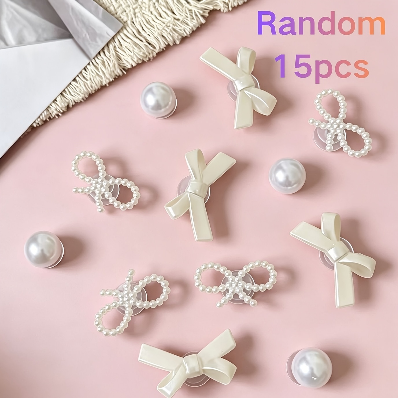 TEMU Bow Shoe Clips Charms, Perfect Birthday Gift, Charms For Shoes, Vibrant Charm Accents, Random Style