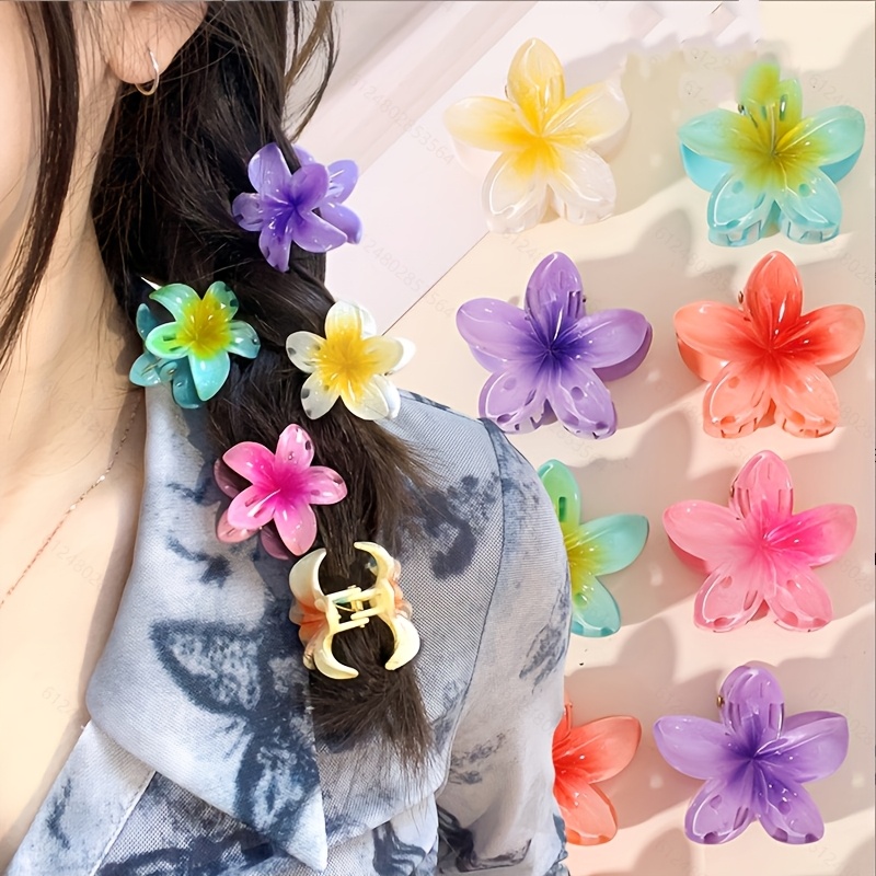 E-shop 12 Stück Sommer Strand Farbverlauf Traumhafte Haarspangen Party Urlaub Elegante Hochsteckfrisur Styling Acryl Leichte Luxus Haarverzierungen