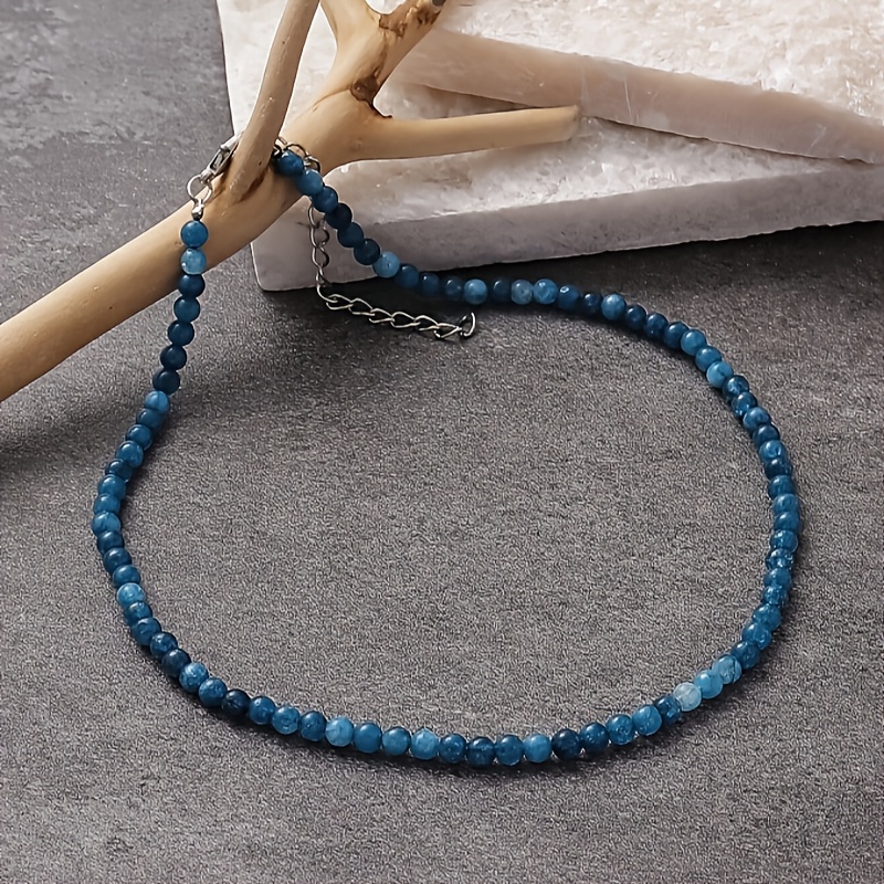 Image of 1pc Elegant Natural Apatite Skewers Women's Fashion Bead Necklace For Party And Vacation