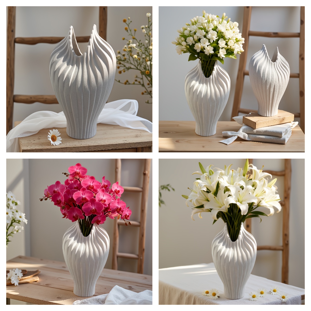 A Handcrafted Decorative Ceramic Vase with an Artistic Design Style, Featuring a Masterfully Designed Shape and Frosted Texture. Suitable for Decoration in Various Settings