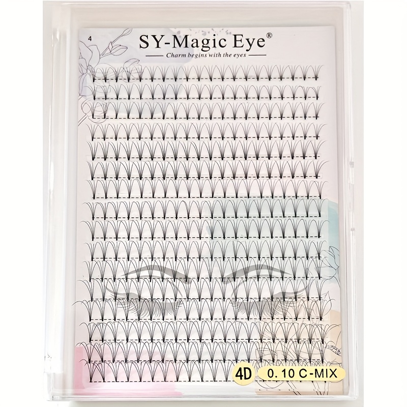 320pcs Per Box, Short Stem, 3d/4d/5d, 8-15mm Mix, Thickness , Premade Fans Eyelash Extension, Cluster Eyelashes, Natural And Soft, Hand- False Eyelashes