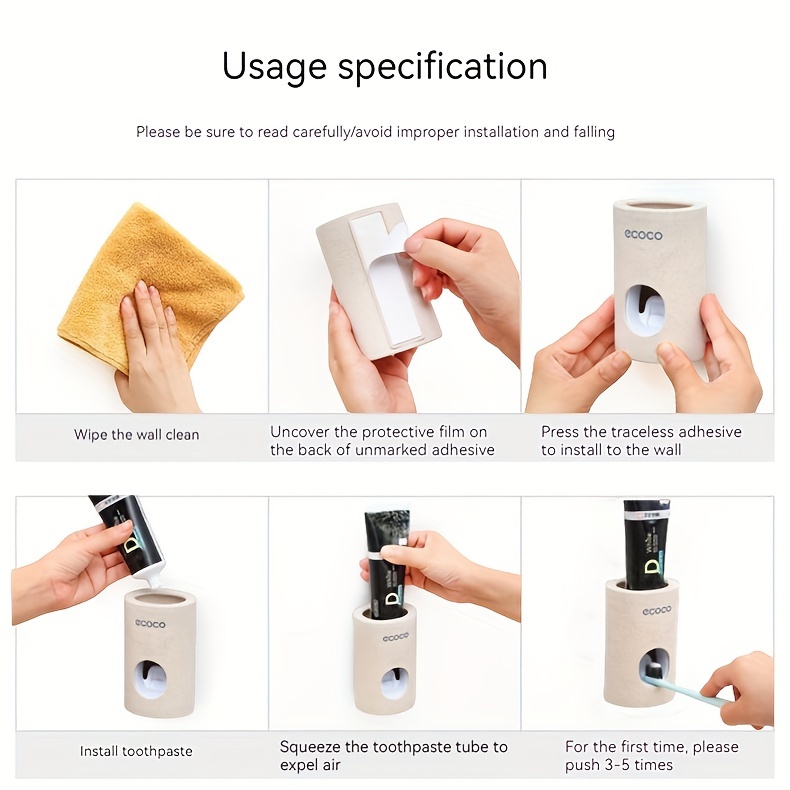 1pc bathroom supplies punch free self toothpaste dispenser easy to remove and wash toothpaste automatic toothpaste squeezer white Product details 0