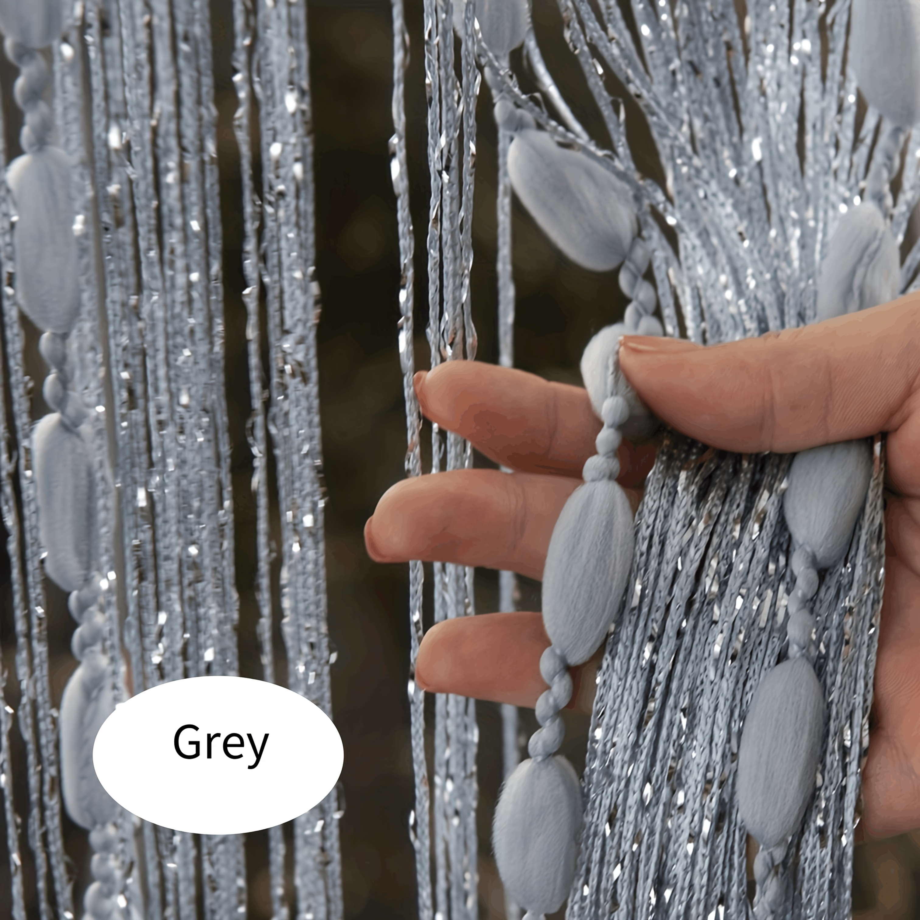 Image of 1 Stylish Door Curtain Featuring A Beaded Lining And Fringe, Perfect As An Divider Or . Ideal For Weddings, Coffee Shops, And Restaurants