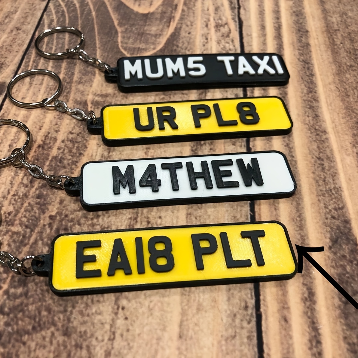 TEMU Personalised 3d Number Plate Keyring Custom License Plate Car Accessory