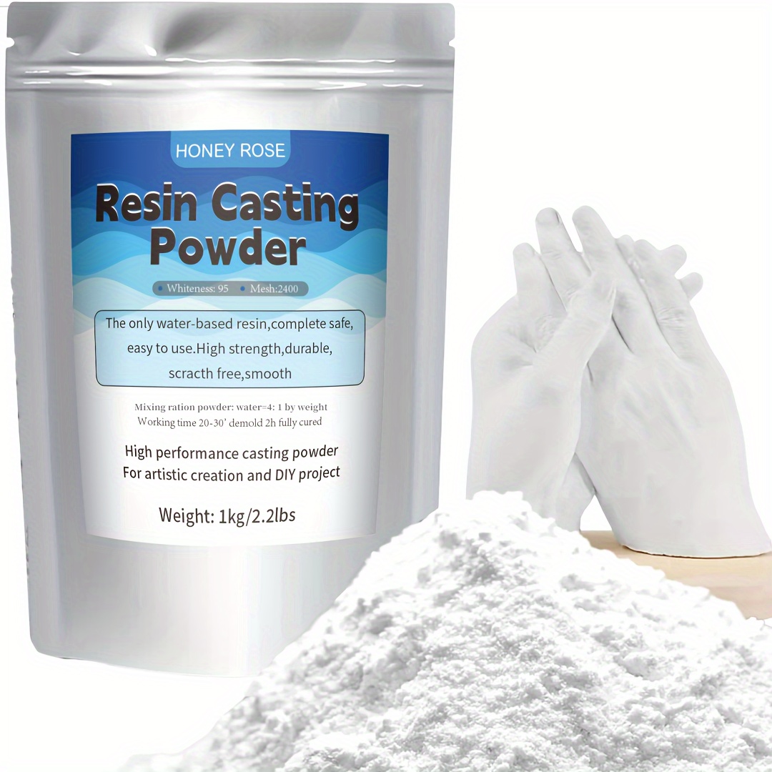 TEMU 1kg (2.2lbs) Resin Casting Powder - High-strength, Bubble-free, Plaster For Jewelry Casting & Diy Crafts, Art Molding Compound