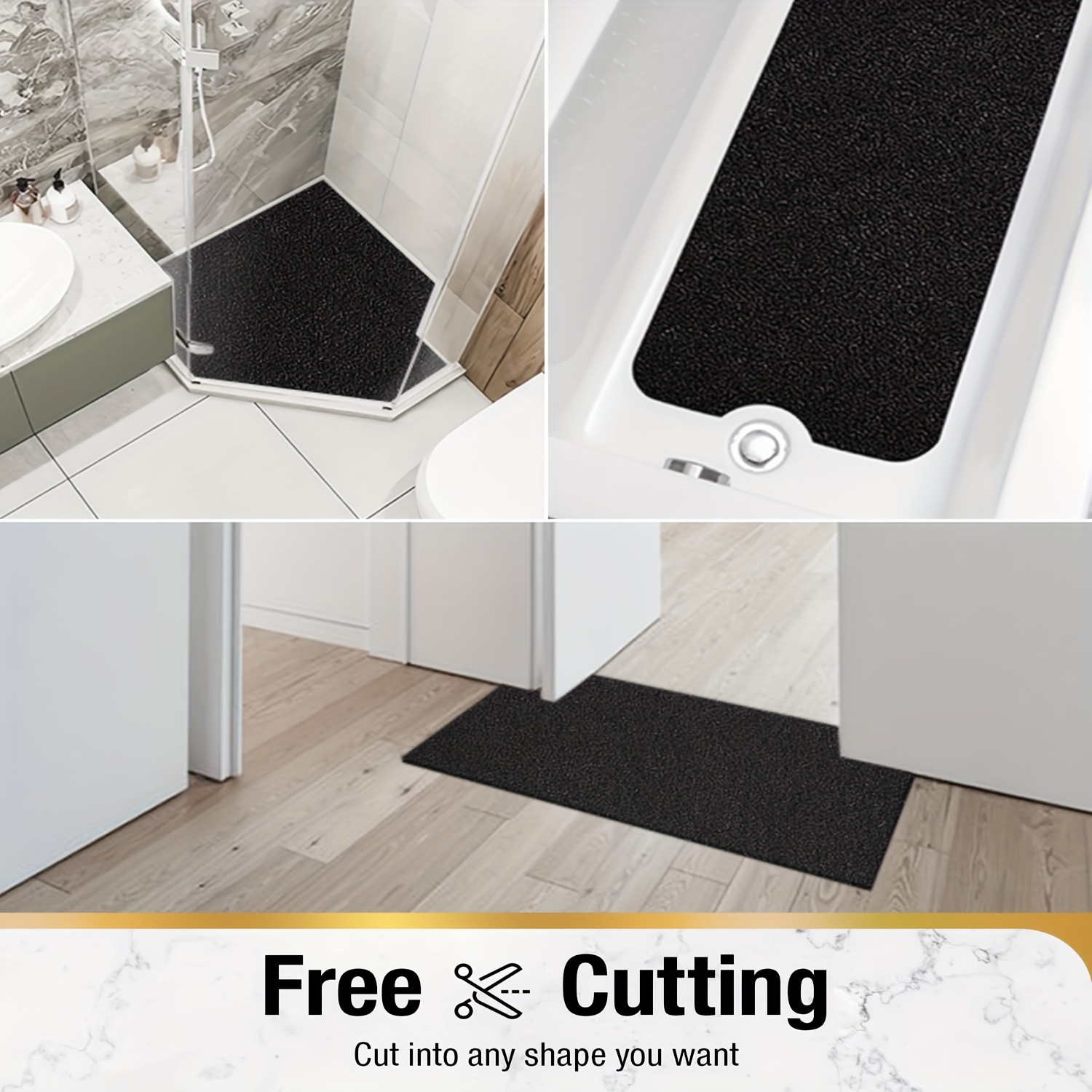   bathroom anti slip shower mat multi size       a grid lined non slip bottom   with drainage holes quick drying bathroom shower mat soft pvc loofah bath mat anti slip suitable for walk in showers and kitchens toilets and doorways etc   bathroom accessories safety mats Product details 6
