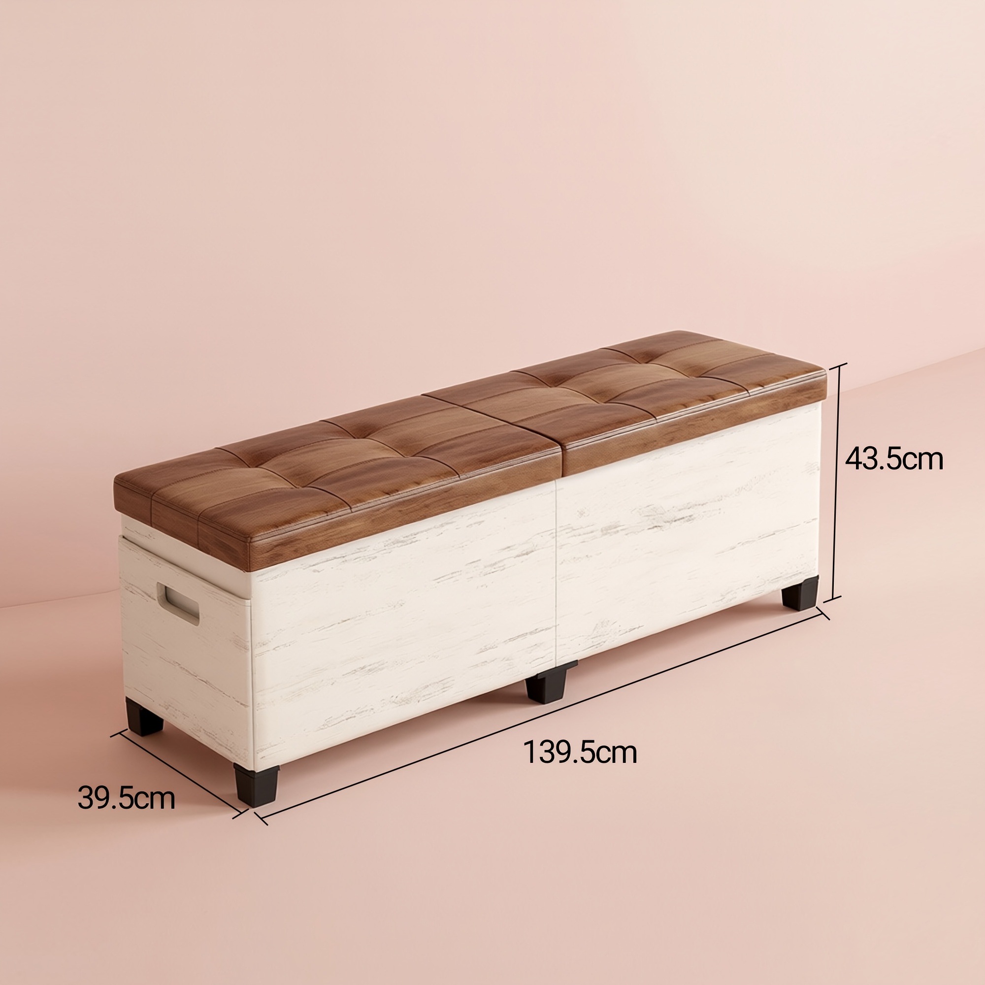 Foldable Storage Bench With Large Capacity Hidden Box & Lid - Wood Frame Suitable For Living Room, Bedroom, Entryway - & Misty Furniture, Space- Multi- Bench For Small Spaces, Trunks