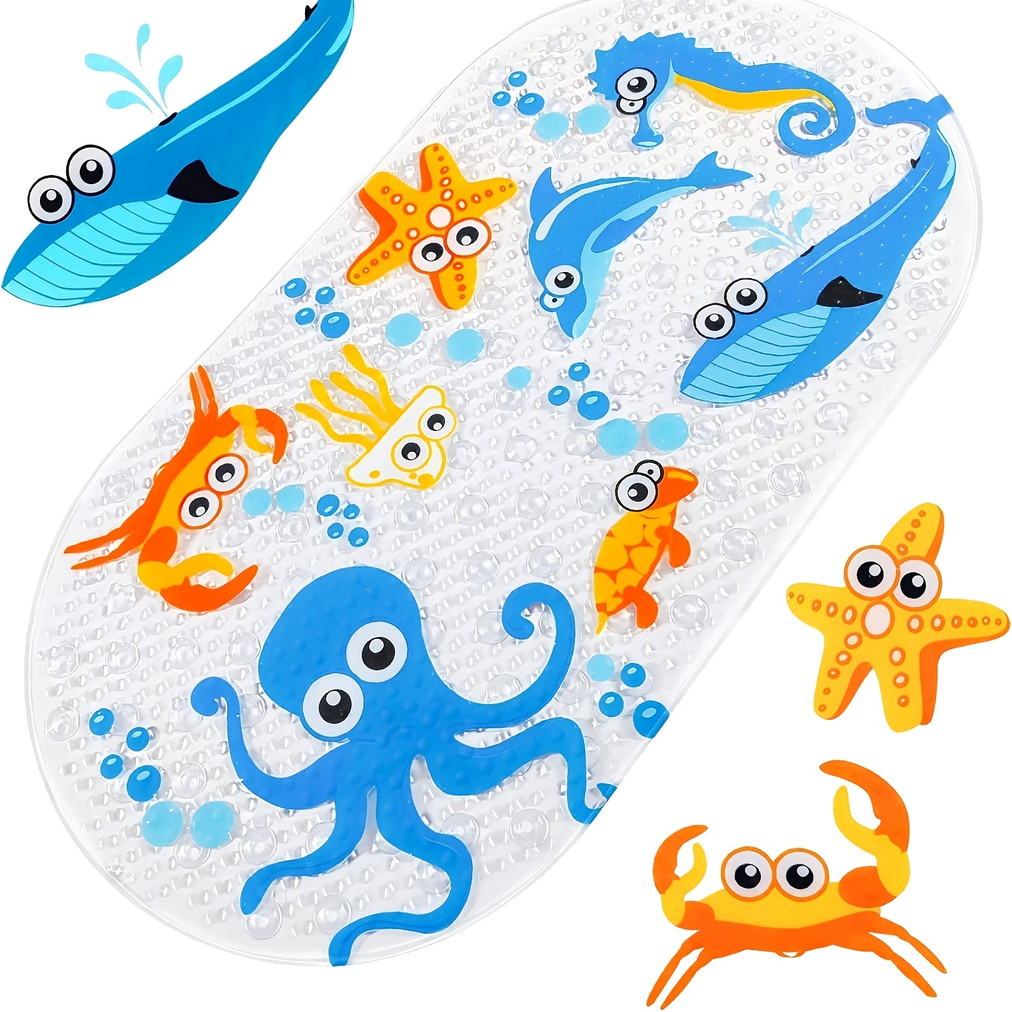 Bath Mat, 71 X 40 Cm, Shower Mat, Non-slip Mat, Bathtub Shower, Pvc Bath Mat, With Suction Cups, Machine Washable