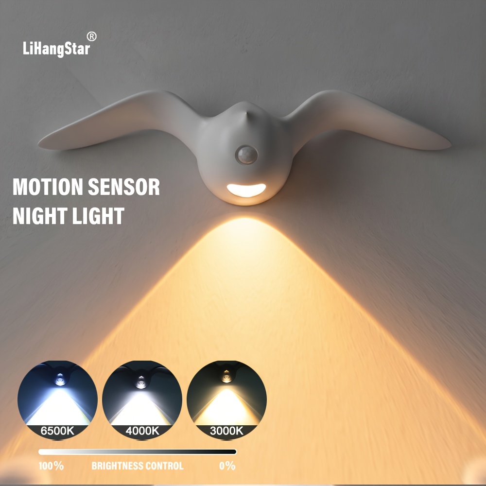 Smart Motion-Sensing Night Light with Seagull Design