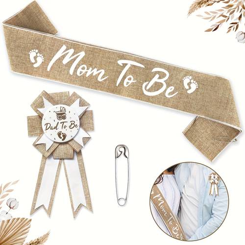banda a y pin papá a - elegante accesorio de de género estilo boho, resistente a rasgaduras y manchas con pin ajustable, poliéster, no requiere electricidad, para baby showers y de de género, decoraciones para s de de género, accesorio de , accesorio elegante, accesorio , juegos, juegos de mesa
