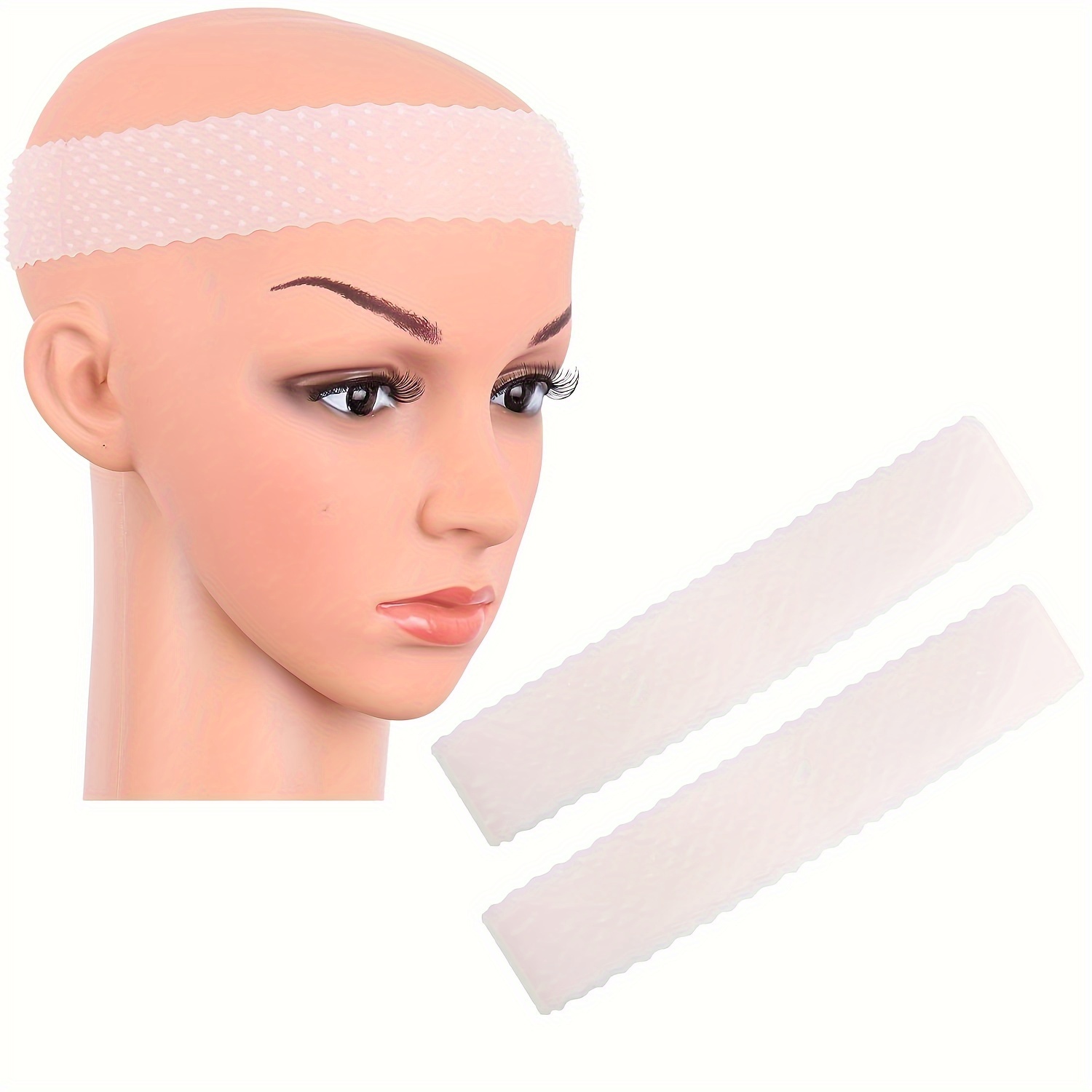 

2pcs Non-slip Silicone Wig Headbands For Women And Men, Minimalist Style Seamless Polka Dot Grip Bands, Adjustable Wig Grip Set For Sports And Yoga