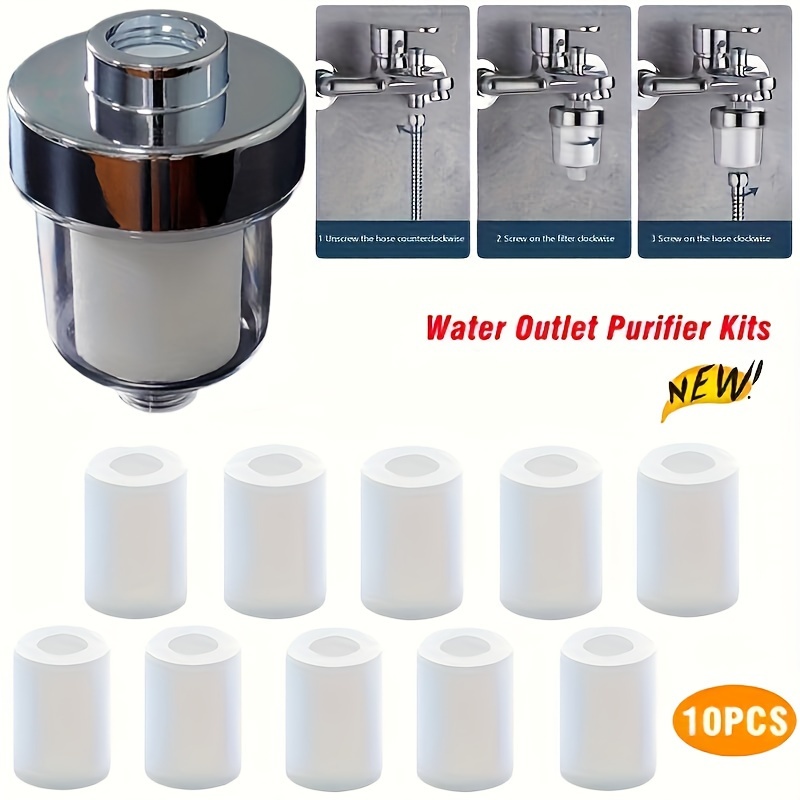

1pc High Output Water Purifier Kits, Universal Faucet Filter For Bathroom Shower, Household Front Filters Pp-cotton Element, Bathroom Accessories