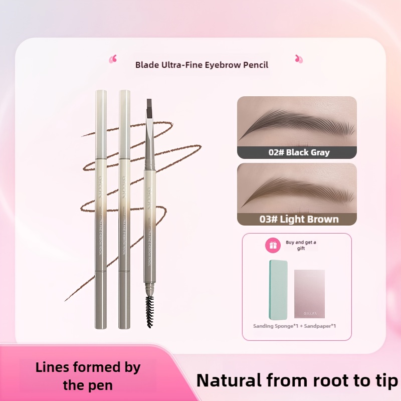 blade ultra fine eyebrow pencil   double ended with brush sanding paper   to tip look wild brow fixing no sharpening needed   types eyebrow enhancing pencil ultrafine eyebrow pencil durable eyebrow pencil 0