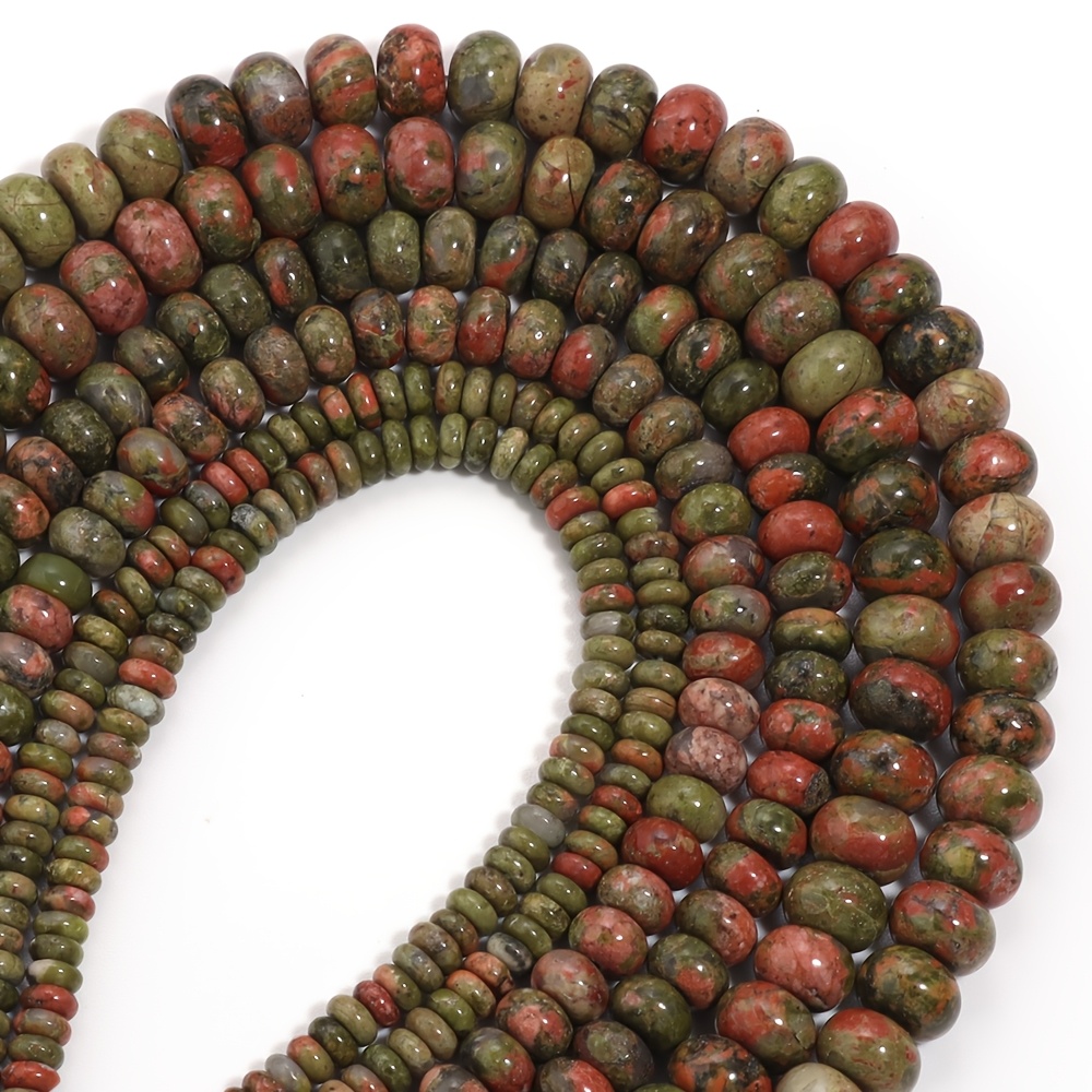 Floral-Green Abacus Bead with Spacer Beads for Jewelry Making