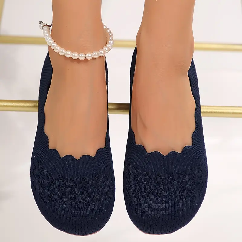 womens fashion wavy lace knit shoes details 8