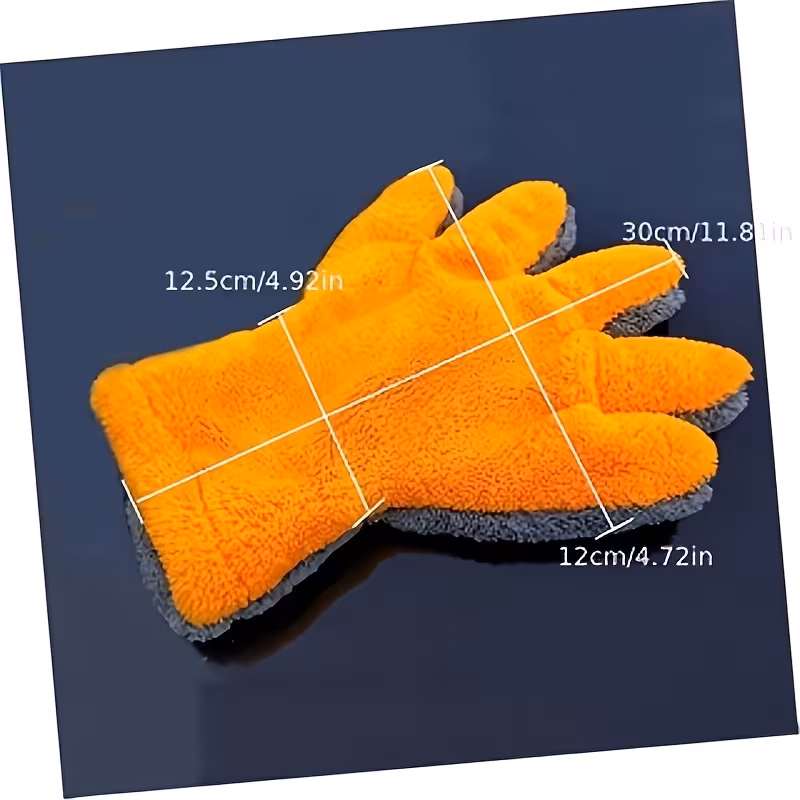 1pc coral velvet car wash gloves ultra reusable soft absorbent five finger design for car detailing dust removal manual cleaning tools car cleaning accessories Product details 2