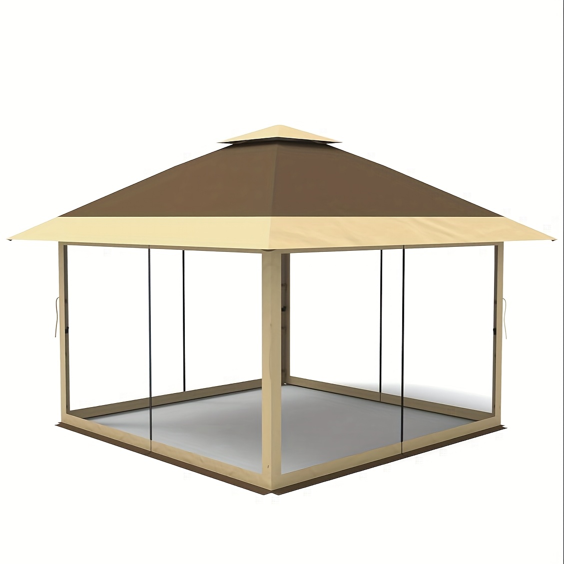 TEMU 12'x12' Pop-up Gazebo Instant Canopy Tent With Netting - Outdoor Shelter For Lawn, Garden, Backyard, And Deck - Includes 4 Stan-bags, Use, Easy Setup, Durable Polyester Fabric, Mixed Colors