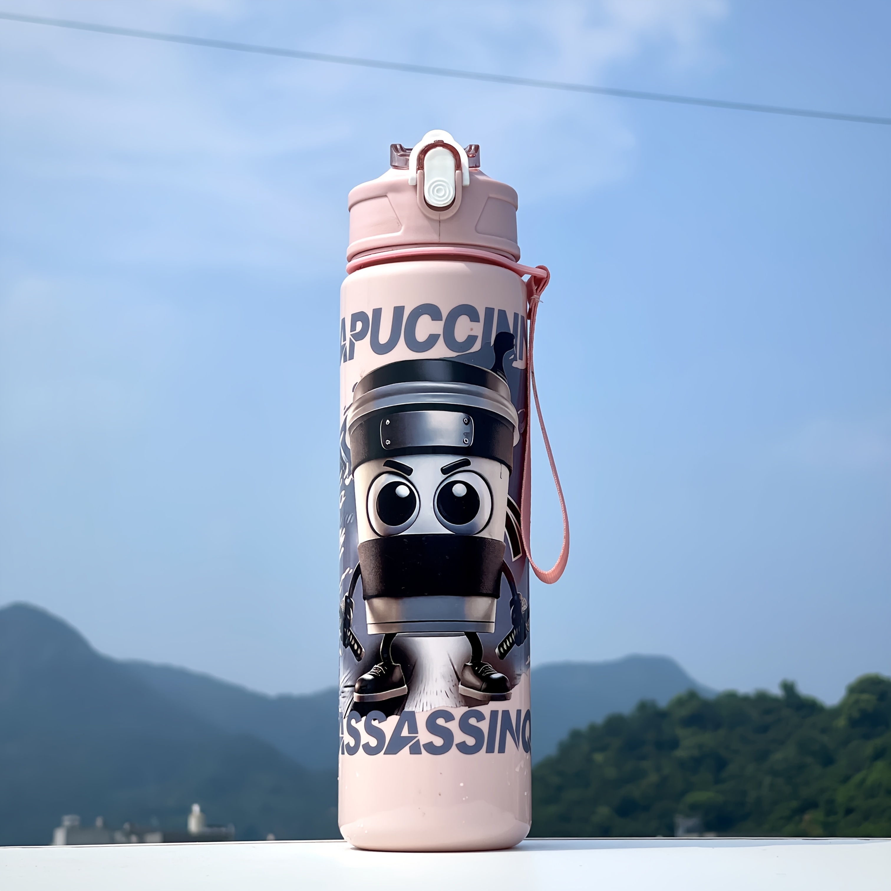 TEMU Cartoon Water Bottle Leakproof Summer Large Capacity Sports Water Bottle High Temperature Resistant Portable Water Bottle Summer Outdoor Sports