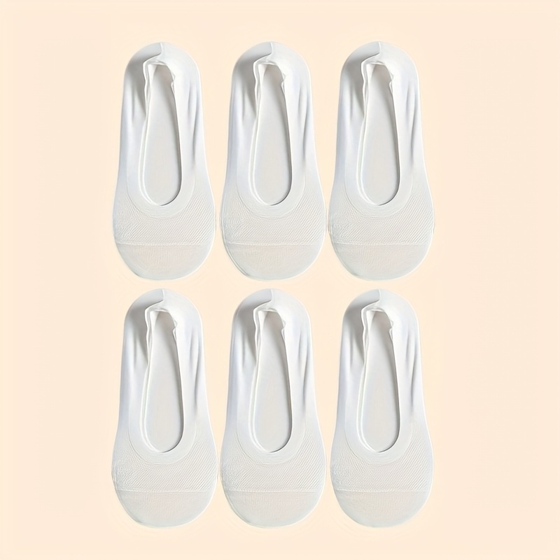 E-shop 6 Paar Sommer Damen Bootssocken mit Buchstaben, Mesh, atmungsaktiv, niedrig geschnitten, unsichtbar, aus rutschfestem Silikon, ohne zum