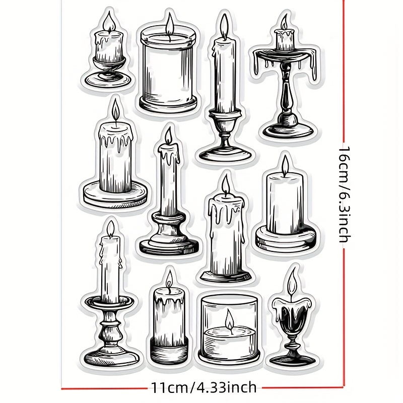 1pc Transparent Stamp, Candle Lamp Transparent Stamp, Transparent Stamp Seal For