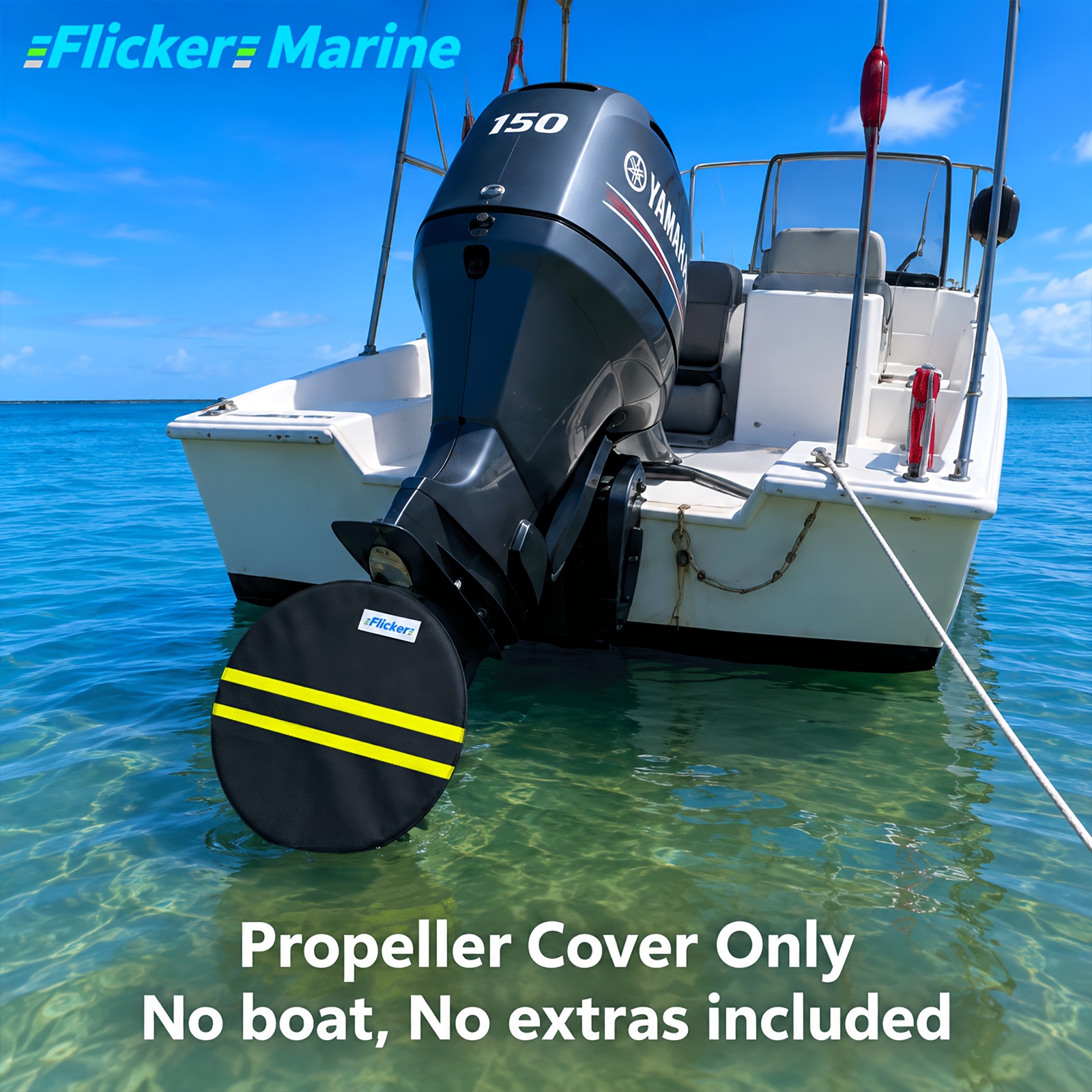 Boat Engine Propeller Cover with Reflective Strips for Night Visibility