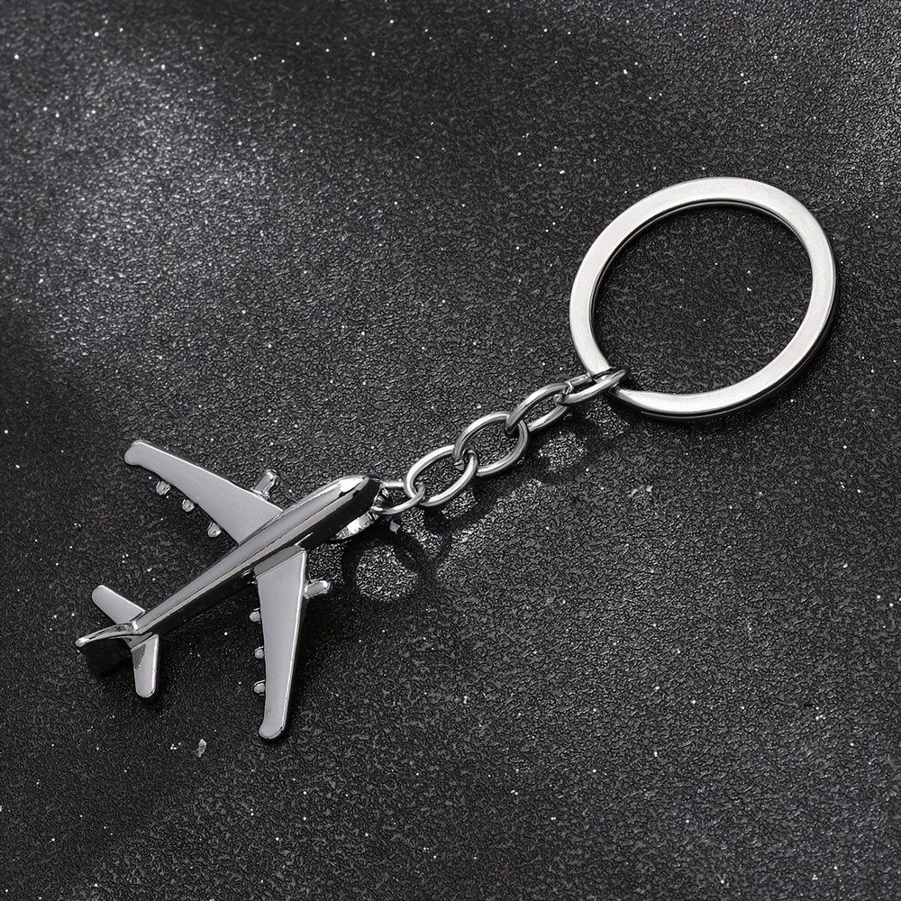 1pc Creative Three-dimensional Realistic Airplane Model Keychain Pendant, Travel Souvenir, Hanging Ornament
