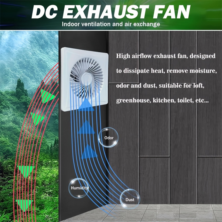 

Household Dc Exhaust Fan, Multi-purpose Ventilation Fan 4 Inches, With Anti-return Valve Insect-proof Design, Indoor Ventilation, Suitable For Kitchen, Bathroom, Pet Room, Room