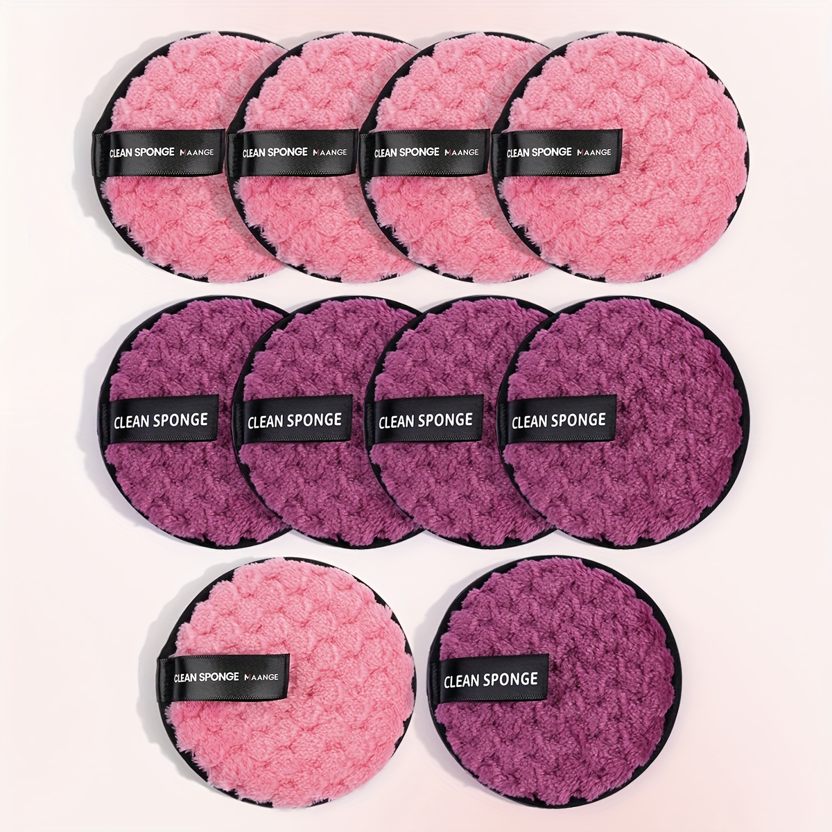 Image of Set Of 10 Medium Reusable Facial Cleansing Sponges, Soft And Comfortable, Perfect For Travel. Ideal Gift For Mother's Day Or Valentine's Day