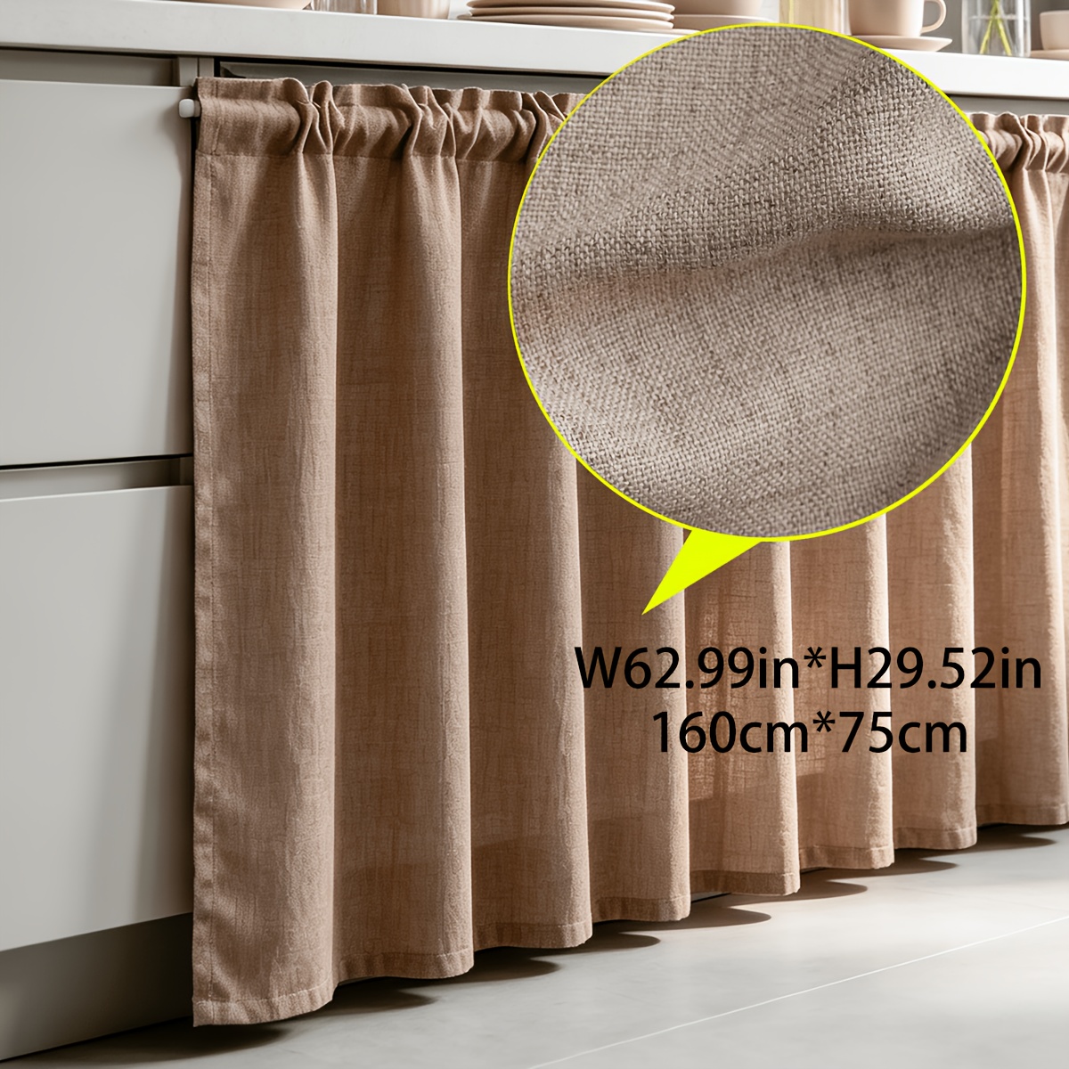 TEMU 1pc Privacy Curtain/small /room Divider/daily Home Decor. Rod-type/washable/light Filtering. Suitable For Cabinet/shoe Rack/storage Cabinet/open