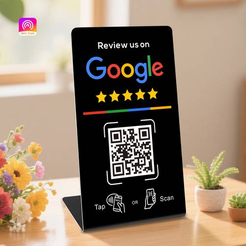 1pc 3pcs 5pcs nfc display stand nfc tap and instant review display board manage review links durable pvc material suitable for google reviews and display stand with functionality