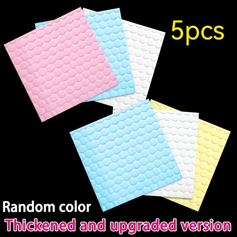 TEMU Newly Upgraded Thickened Sponge Cleaning Cloth,5pcs Random Colors, Reusable Super Absorbent Cleaning Cloth, Heat Insulating,non-slip,