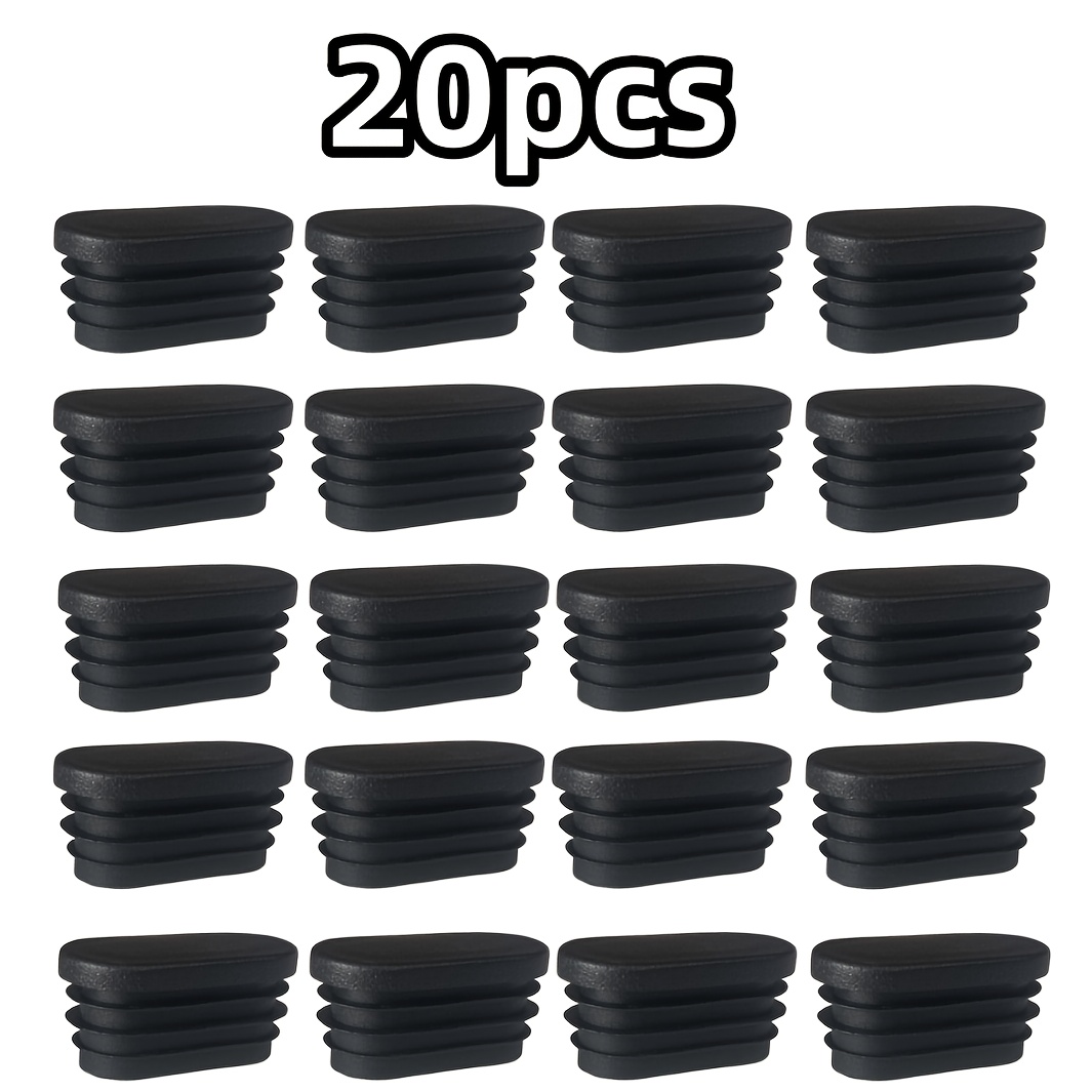 E-shop 20 Stück Schwarze Ovale Stuhlbeinabdeckungen, Kratzfeste Bodenschutzpads, Möbelbein Filzpolster, Geräuschreduzierung, Geeignet für Tische und