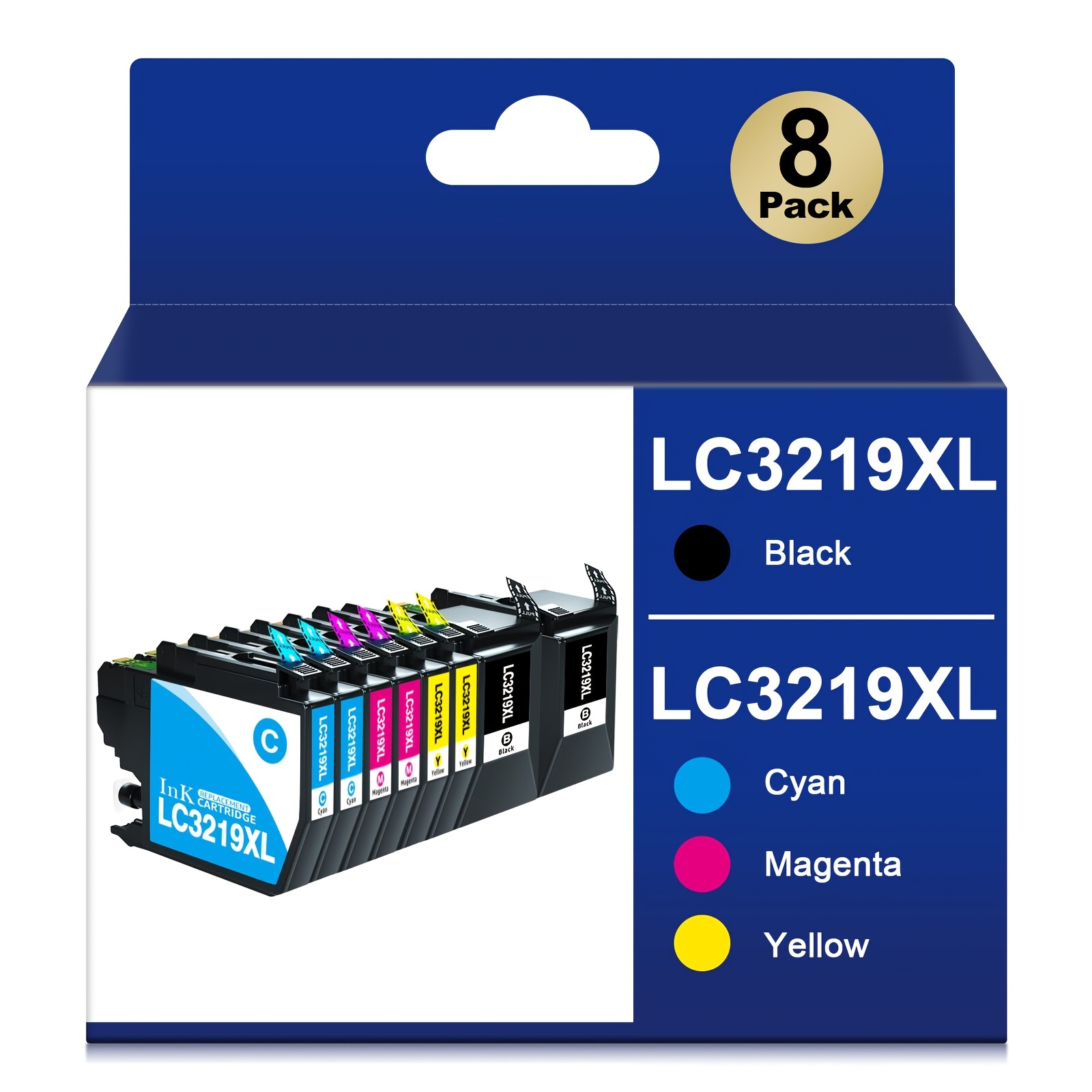 Image of 8 Xxl Cartridge Packs For Brother Mfc-j 5730dw, Mfc-j 5930dw, Mfc-j 6530dw, Mfc-j 6935dw Lc-3219