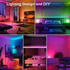 led light strip 260 ft two rolls 130 ft smart led light strip with app control remote control rgb music color change light suitable for bedroom party supplies home holiday decoration