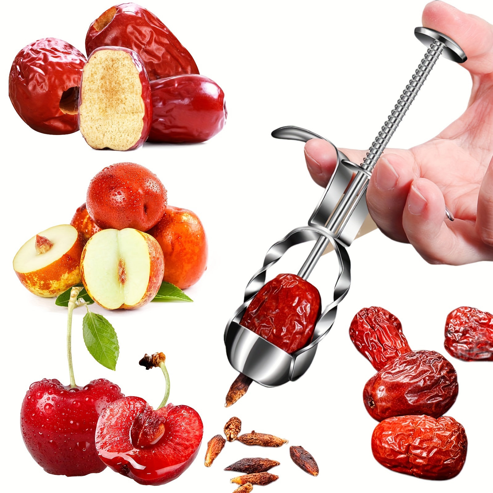 

1pc, Jujube Core Remover, Fruit Corer, Household Jujube Corer, Creative Jujube Corer, Reusable Cherry Corer, Fruit Pitter, Hawthorn Core Remover, Cherry Corer, Kitchen Tools