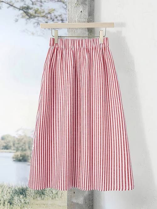 womens spring summer striped print minimalist casual skirt