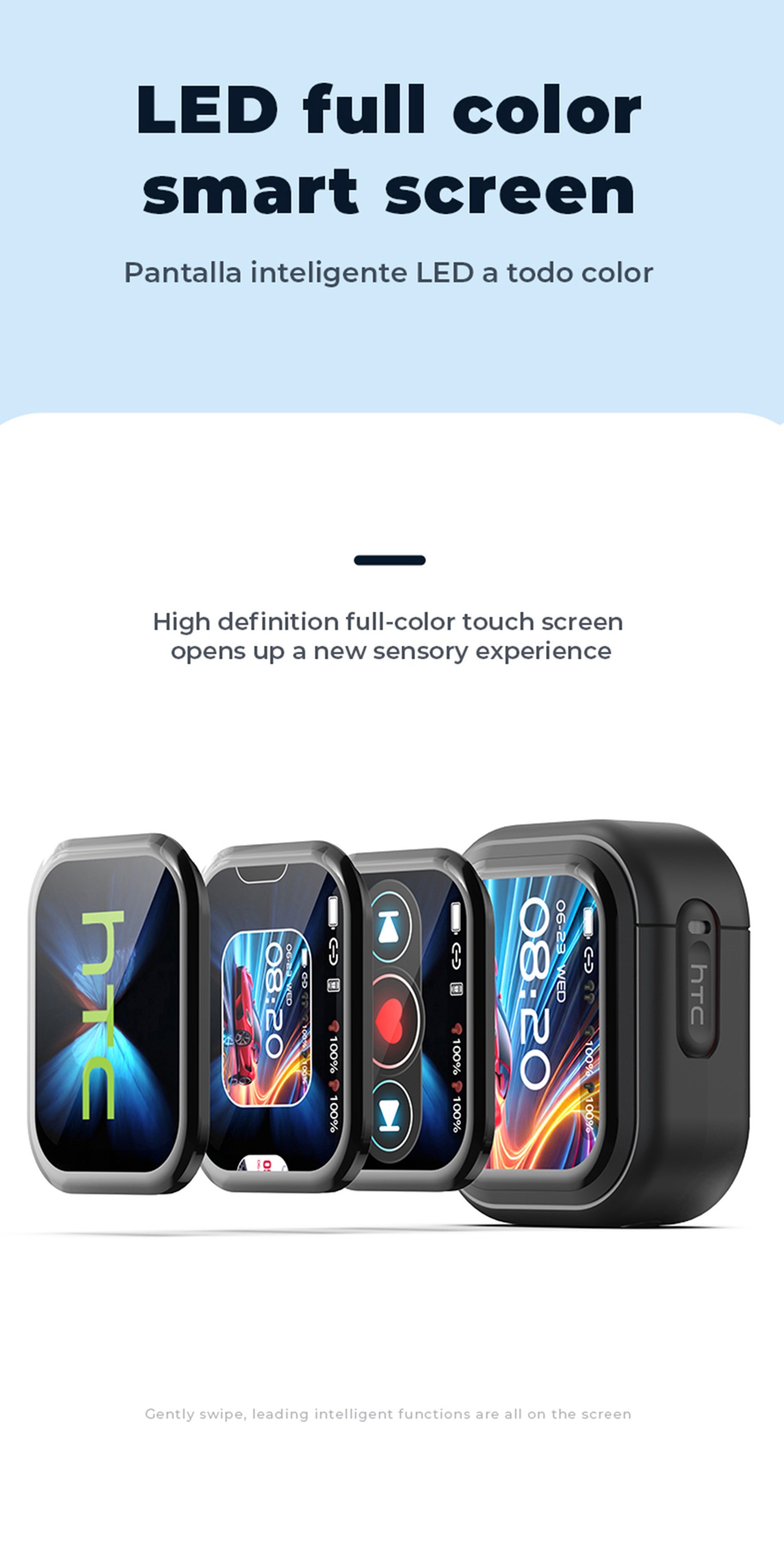 1pc HTC NE20 Wireless Translation Earbuds, Equipped with Translation for Over 136 Languages, Enabling Better Cross-linguistic Communication. Features V6.0 Low-latency Wireless Connectivity, Active Noise Cancellation for Undisturbed Sleep