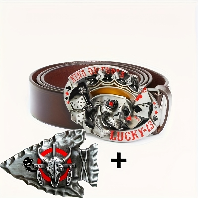 Vintage Gothic Punk Style Leather Belts Set for Men