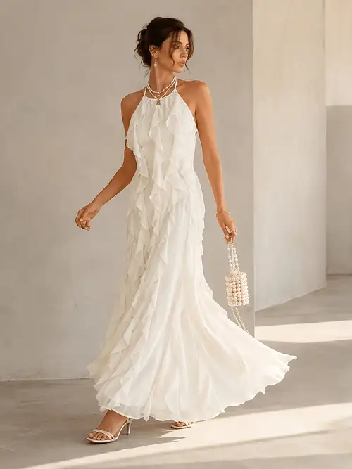 beach wedding white dress for guest White Wedding Guest Dresses