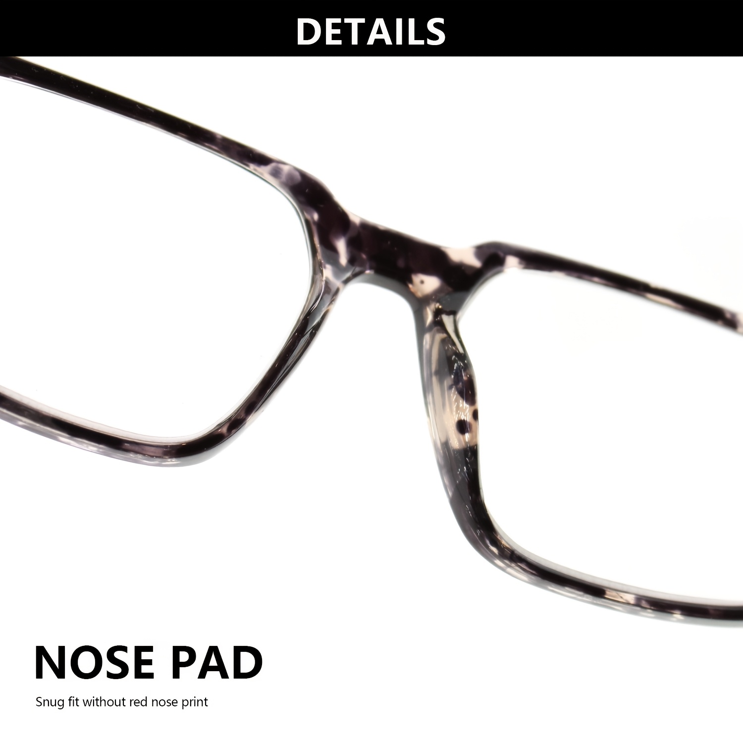 Pink Tortoiseshell Square Reading Glasses with Black Diamond Pattern Case