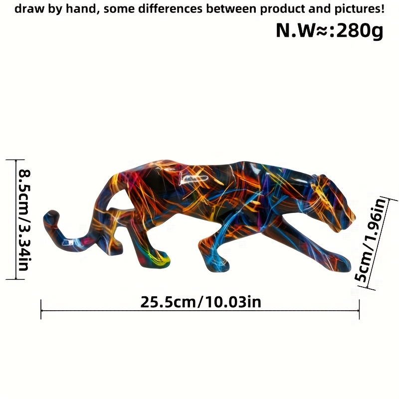 Image of 1pc Leopard Statue Geometric Animal Resin Sculpture Crafts Ornaments, Modern Decorative Home, Living Room, Desktop, Bookcase, Tv Cabinet Decoration Office Decoration