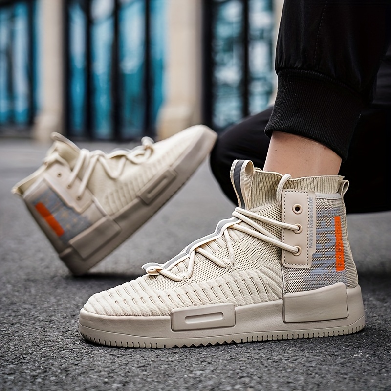 mens high top walking shoes stylish casual sneakers lace Temu