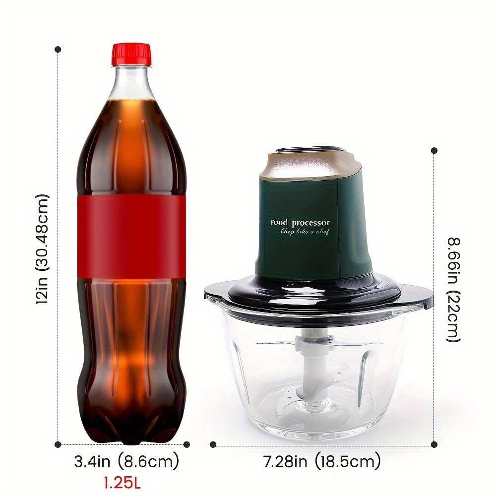 household 815 series electric food chopper food processor 8 cup food processor 1 2 liter bowl meat grinder suitable for meat vegetables fruits and nuts pure copper motor unit and 4 double layer sharp   300 watts Product details 1