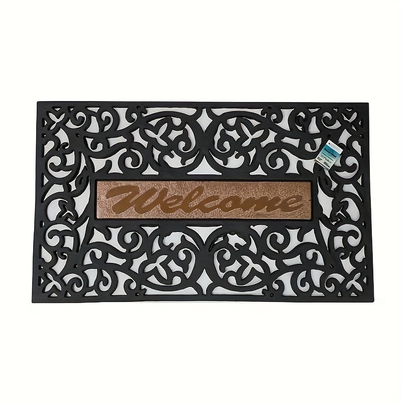 

Stylish Personalized Black Rubber Mat - High-traction, Slip-resistant, Durable Welcome Pad For Door, Porch, & Bathroom - Machine-pressed, Waterproof, And Wear-resistant