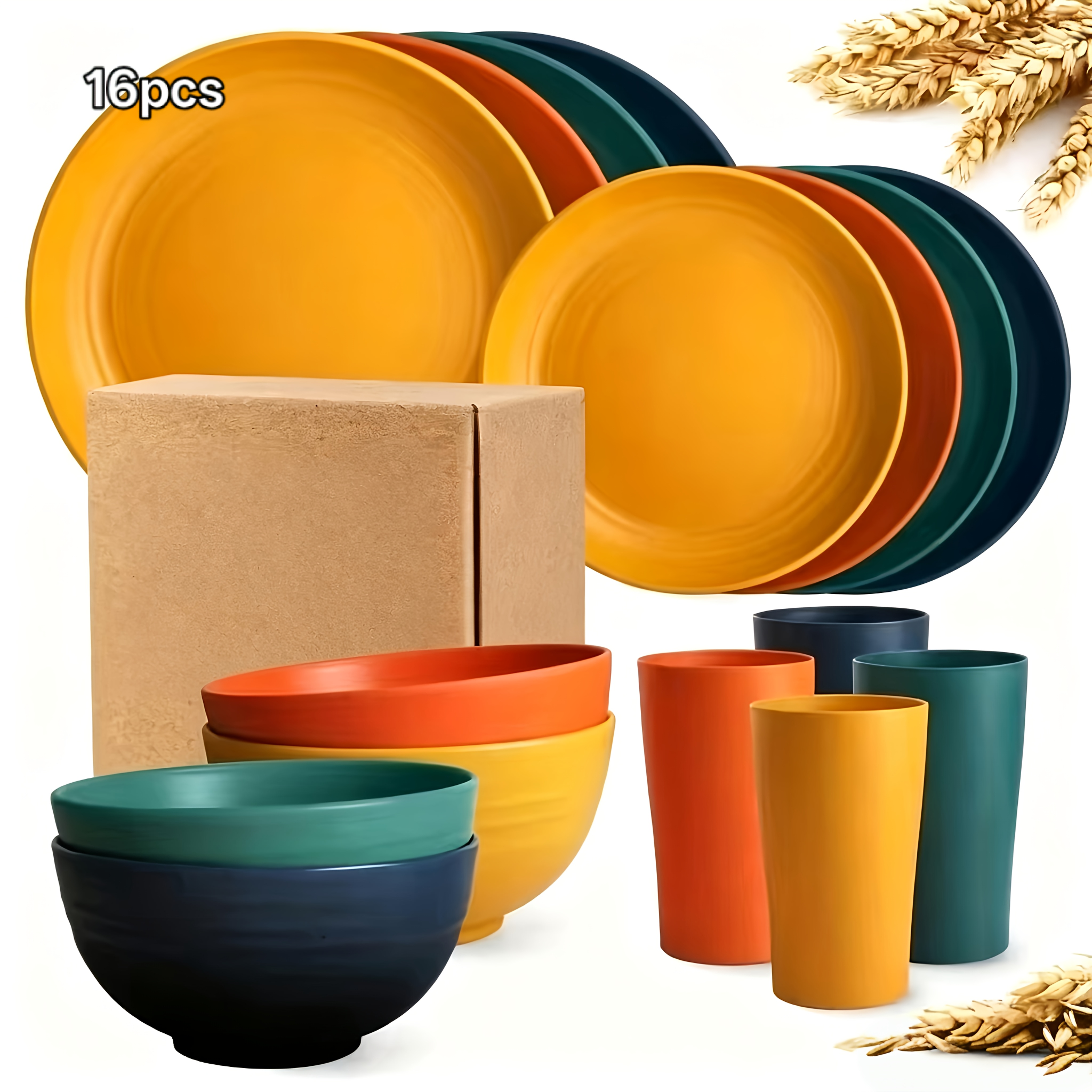 wheat straw plates sets sold on Temu United States
