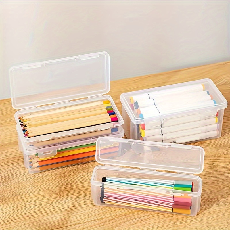 Large Clear Pencil Box. Portable Transparent Stationery - Temu
