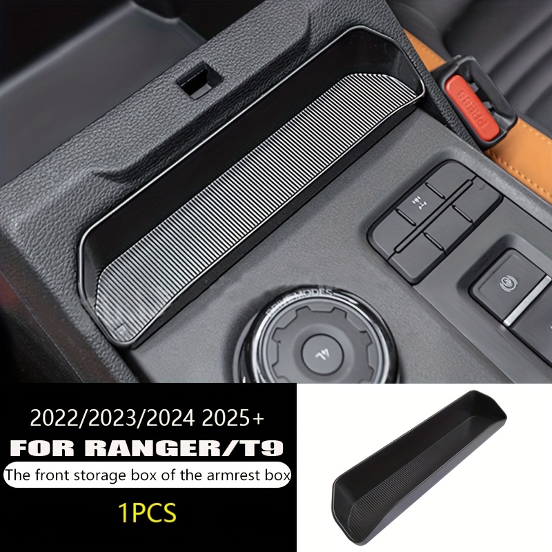 For Ford /t9 2022-2025+ Armrest Storage Box - Durable Abs Resin, Front Organizer Tray With Utensil Holder, Sleek And Practical Design, Compatible With Specific Models